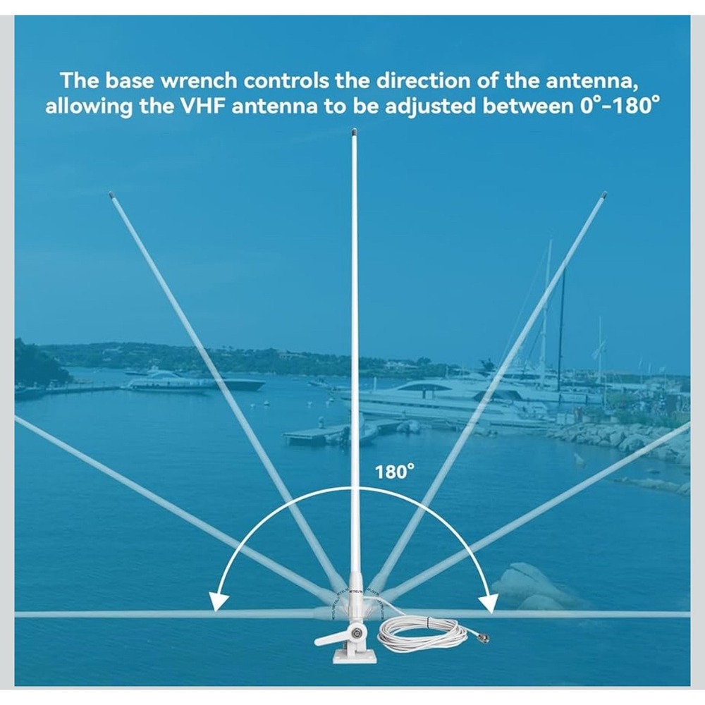 RETEVIS MA06 VHF Marine Antenna 100W 3.5dBi Gain 1.1M 43.3in White SL16J PL259 - Picture 6 of 16
